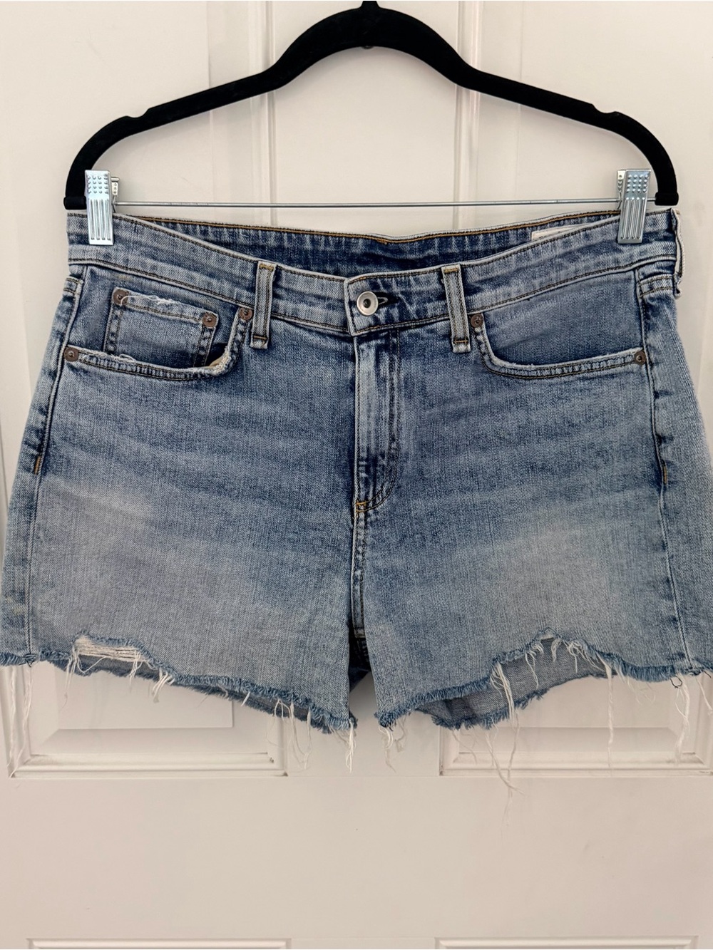rag & bone Dre Low Rise Denim Shorts 29 | Stella Distressed